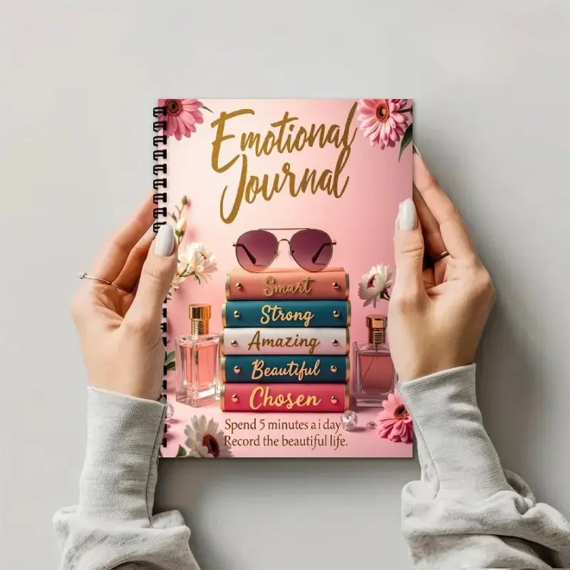 Self-Care & Planning Diary Monthly Planner Notebook Life Planner Journal A5 Spiral Bound, Floral Pattern, Inspirational Quotes, Daily Gratitude Journal Personal Organiser, Gift for Birthdays, Christmas, Valentine's Day