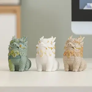 Pixiu Wealth and Blessing Statue, Mythical Creature Design, Stone Material, Home or Office Decor, Feng Shui Ornaments, Perfect Gift, Indoor & Outdoor Use, Home Ornaments