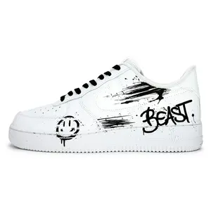 Nike Air Force 1 Custom Geek Romantic Anime Deconstructed Low-Top Sneakers for Men with Slip-Resistant Wear Trending Shoes, House White Official Shoes to Get / Maison Mihara