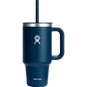 Hydro Flask 32oz Travel Tumbler with Lid & Straw - Stainless Steel, Insulated, Leak-Resistant, Cup Holder-Friendly, Durable Design - Bottle, Drinkware indigo