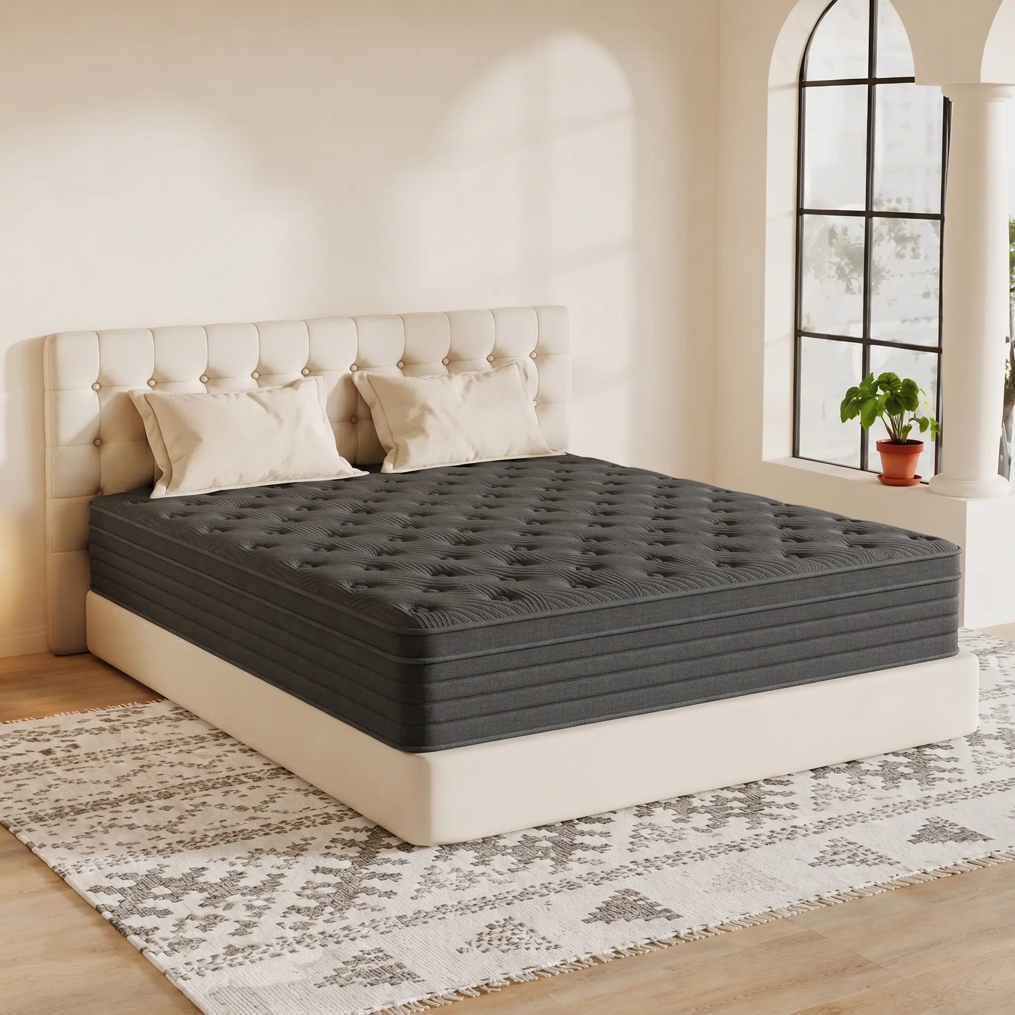10‘’12‘’14 Inch Space-Saving Mattress 6-Layer Therapeutic Foam Twin Size Cooling Gel Support for Back Comfort Medium Firm Feel CertiPUR-US Bed in a Box for a Romantic Night’s Sleep outdoorfun