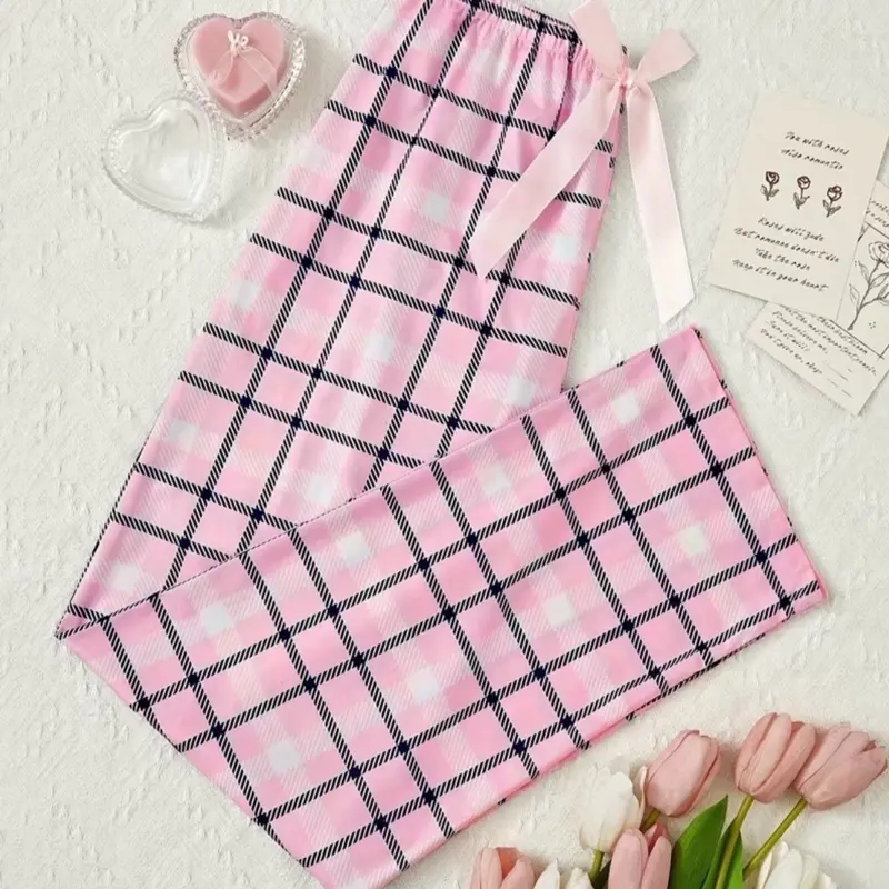 Cute Pink Plaid Pajama Pants for Women – Soft Lounge & Sleep Pants
