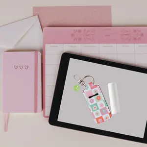 Retro Flower & Checkers Lip Balm Purse Charm – Cute Retro Accessory