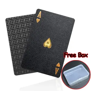 Diamond Waterproof Black Playing Cards Flexible Poker Cards HD Deck of Cards with Free Box Non-Slippery PET and PVC Material