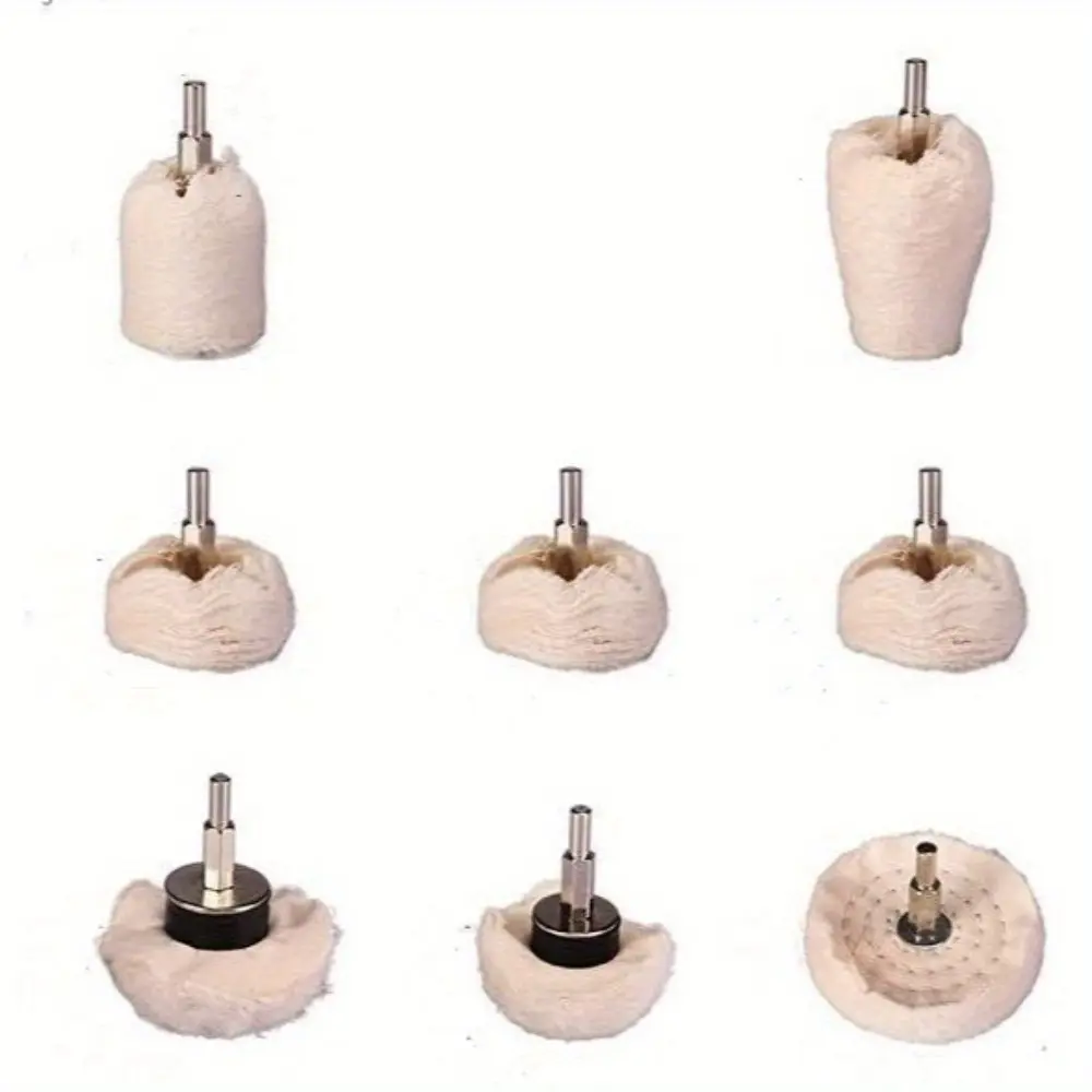 8 pieces of polishing wheels, with flannelette wheel grinding heads, for wheel hub cleaning, Automotive Car Polisher Tool