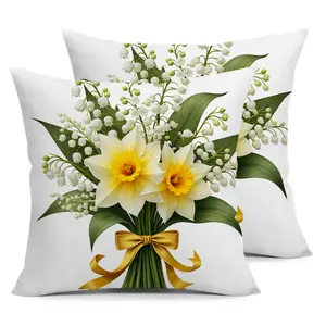 1 Piece Printed Pillow Cover Set, 45*45 cm, Polyester Soft Cushion Cover with Invisible Zipper, Machine Washable