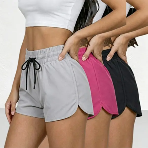 3-pack European/American running shorts — quick-drying, breathable, no sweat buildup; no pockets. Sport shorts, casual yoga shorts, beach shorts for women. Women’s athletic shorts for fitness and tennis; basic workout shorts suitable for marathons; no-poc