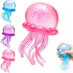 Jellyfish Squeeze Stress Ball Soft Fidget Toy for Anxiety Relief Quiet Sensory Play for Kids and Adults