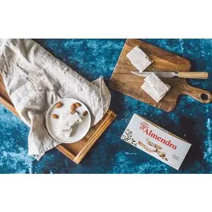 El Almendro Turrones, Turron Duro Nougat Christmas Candy, Crunchy Almond Torrone From Spain, Traditional Spanish Brittle, Holiday Dessert, Gluten Free, 1 Box, 7oz.