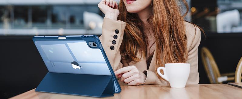 Fintie Case for iPad A16 11th Gen & iPad 10th Gen with Clear Back and Pencil Holder, Auto-Wake/Sleep, Girly iPad Cases, Pink iPad A16 Covers