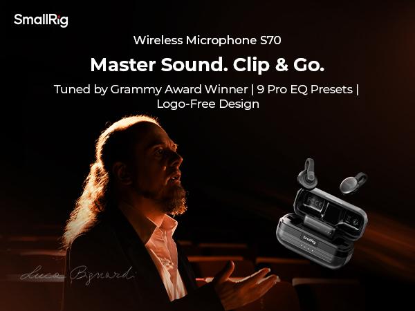 SmallRig S70-C2 Wireless Microphone with USB-C Adapter for Phones (Black)