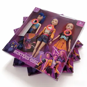 3-Piece Hunter Dolls – Rumi,  Zoey Hunters’ Girl Anime Figures, 2026 Trendy Music & Lighting Cosplay Set, Ideal Birthday Present for Girls