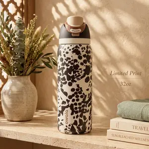 Owala Cowgirl Core 24oz FreeSip Water Bottle Brown Cow Print Insulated Stainless Steel Bottle