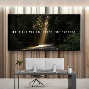 Hold The Vision Motivational Wall Art Landscape Print Modern Office Decor, Inspirational Art Quote Entrepreneur Success Poster No Frame