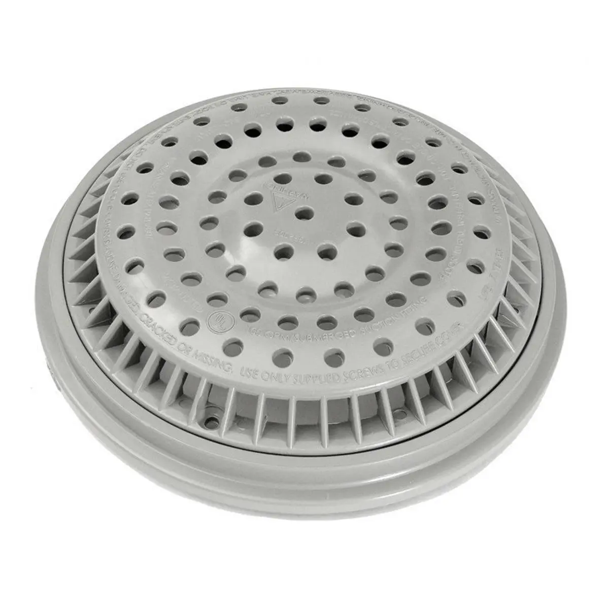 212 MAIN 8 in. Anti-Vortex VGB-Compliant Grey Drain Cover, Pool Supplies for Maintenance & Aquatic Fitness Equipment, Swimming Pool Maintenance, Aquatic Fitness Pool Equipment