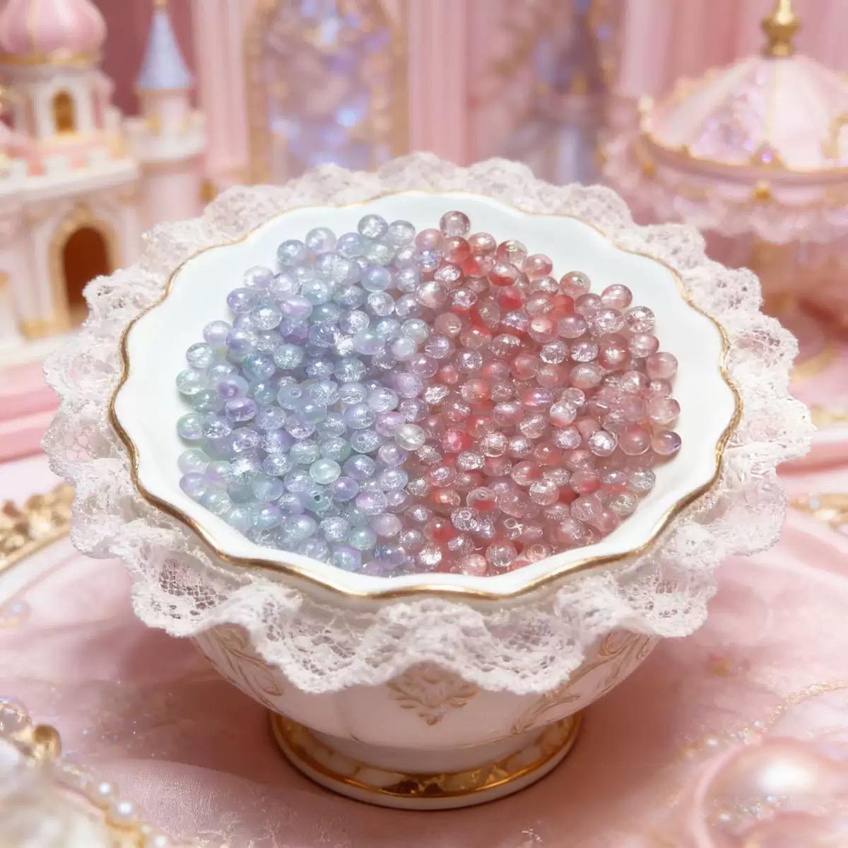 Ice Crackle Glass UV Beads & Macaron Glass UV Beads Glass Meterial