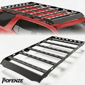 POFENZE-NADIA 4Runner Roof Rack Cargo Basket - High-Strength Steel Frame, 800 LBS Capacity, Quick Install Full-Size Kit, Overland Rooftop Luggage Holder for 2010-2024 4Runner Car Exterior Accessory Universal Truck Bed Roll Bar