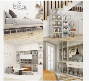 12/36 Pack XL Clear Drop Side Shoe Boxes Stackable Sneaker Storage Display Case