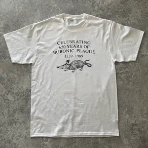 Funny Celebration Bubonic Plague Meme Vintage Cotton Shirt 6 OZ
