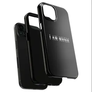 Carti Phone Case Black with "I AM MUSIC" Text, Compatible with Carti Model, Durable Design for Protection