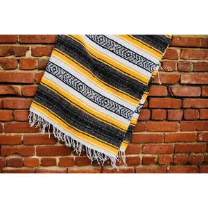Yellow Mexican Beach Blanket l Mexican Blanket l Throw Blanket