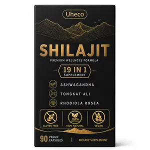 UHECO Shilajit Capsules with Ashwagandha, Tongkat Ali & Rhodiola Rosea | 90 Veggie Capsules
