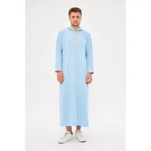 Moroccan Long Sleeve Thobe - Light Blue Moroccan Long Sleeve Thobe - Light Blue