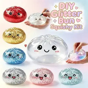 LDSK Glitter Dumpling DIY Tools, Glitter Dumpling Squishy with Box DIY Tools, Dumplings Sensory Squeeze Toy for Stress Relief，Soft Glitter Dumplings Toy Mystery, Mystery Dumplings Squishy Glitter, Squishy Dumpling Toy Glitter for Stress Relief