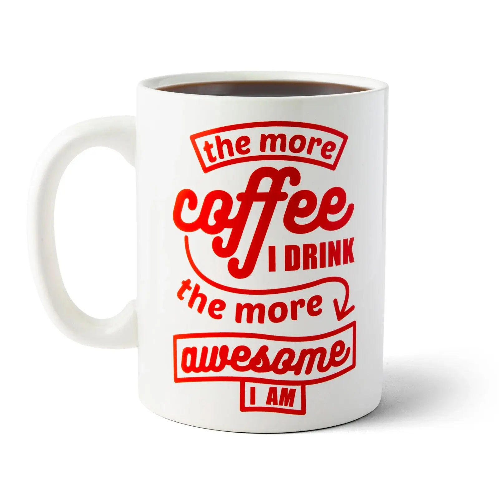BigMouth I'm Awesome... Gigantic Mug — 64 oz Giant Ceramic Coffee Mug, Red and White Oversized Novelty Cup, Funny Big Mug Gift for Coworkers and Dad