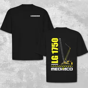 Liebherr LG 1750 Crane Tshirt, Hoodie Printed With A Heavy-Duty Crawler Crane, Industrial Workwear Streetwear, Construction Engineer Aesthetic Pullover, Diesel Machinery Design, Oversized Unisex Sweatshirt For Blue Collar Workers