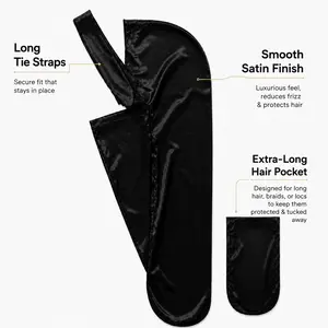 Unisex 77cm Satin Durag - 360 Waves Training, Compression Sleep Cap, Long Tail for Braids Maintenance, Retro Wool Fedora (Sports & Outdoor Hat Accessory)