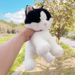 11.81in Realistic Cat Plush Toy, Soft Stuffed Animal Doll, Soft Huggable, Perfect Gift for Kids and Cat Lovers, Cute Kitten Pillow