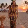 Women's Elegant Animal Print Lightweight Beach Sun Protection Shawl, Scarf, Beachwear Coverups, All Seasons Fashion