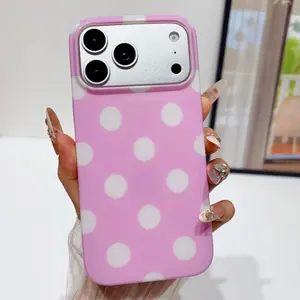 Koolife 1pc Purple Dot Pattern Smartphone Case for iPhone 17 Pro Max 17 Pro 16 15 14 13, Slim Fit Protective Cover, Elegant Korean Style for Women Girls, Cute Trendy Polka Dot Case, Ideal Gift, Accessories