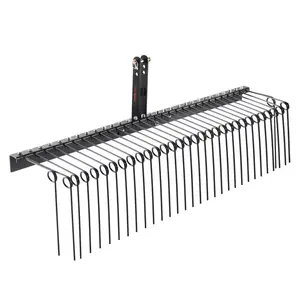 fathersdaygift  VEVOR Tow Behind Landscape Rake, 72 Tow Dethatcher with 32 Steel Tines, Lawn Dethatcher Rake Attaches to Category 1, 3 Point Hitch for Tractor, for Leaves, Pine Needles, Straw, and Grass
