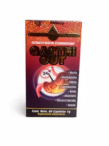 Gastri Out Natural de Mexico 60 Cápsulas, Efecto Prolongado, Tratamiento Completo de Acción Rápida Supplement Healthcare Fitness Edible Dietary