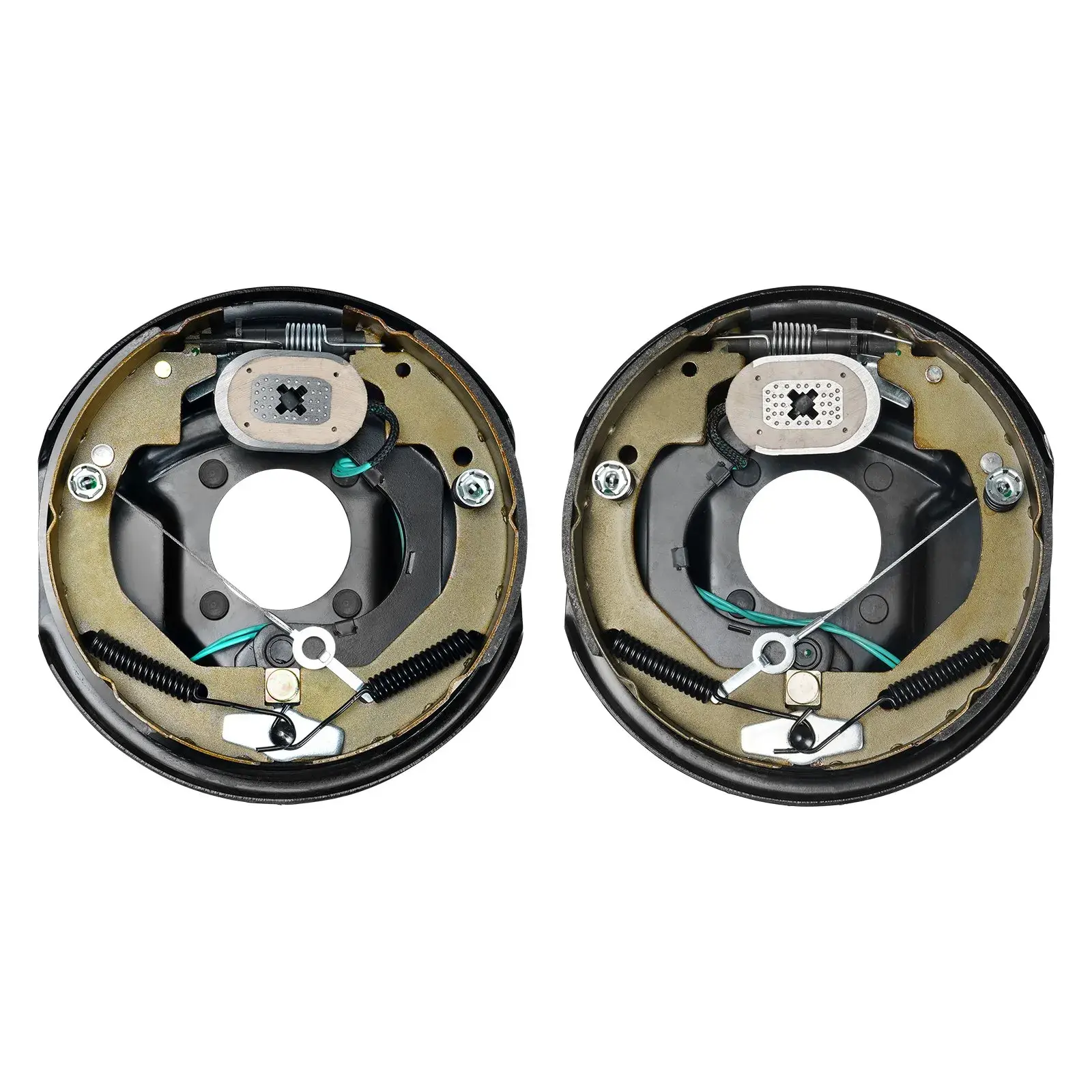 【DealsForYouDays】VEVOR Electric Trailer Brake Assembly,10" x 2.25"1 Pair Self-Adjusting Electric Brakes Kit for 3500 lbs Axle4-Hole MountingBacking Plates for Brake System Part Replacement (1 Right + 1 Left)