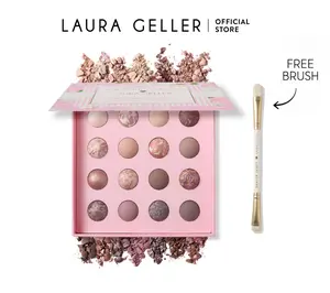Laura Geller x Draper James Marble-ous 2PC Eyeshadow Palette & Brush Set, Makeup Collection for Eye Makeup