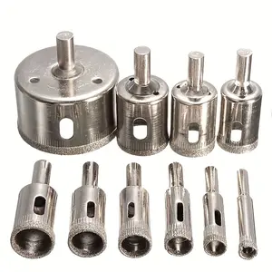 10pcs 3mm-50mm Diamond Coated Hole Saw Core Drill Bit Tile Marble Glass Ceramic Drill Bit 1/ Set good