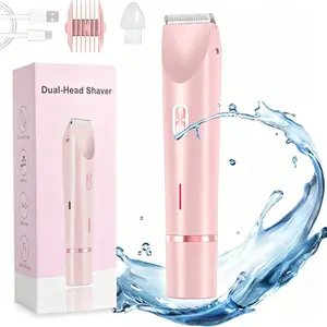 Portable Women's Dual Head Hair Trimmer, Multi-Functional Two-In-One Pubic Area Trimmer, Electric Epilator for Underarms, Legs, Arms, Body, Face, Trimmer Shaver