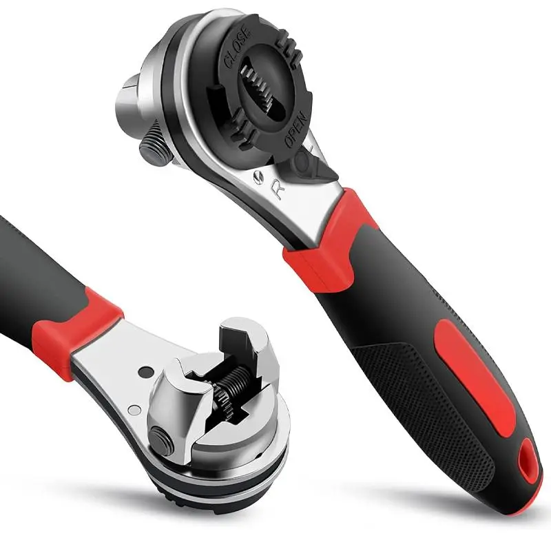 Adjustable Ratchet Wrench, Universal Adjustable Socket Wrench, Non-slip Handle Locking Adjustable Wrench, Hand Tools for Home & Office