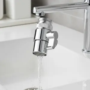 Universal Leak-Free Water Faucet Adapter, Quick Connect Dual Flow Valve for Kitchen Bathroom Outdoor, Multi-Size Adjustable Hose Fitting Compatible with Washing Machine Shower Garden Use.