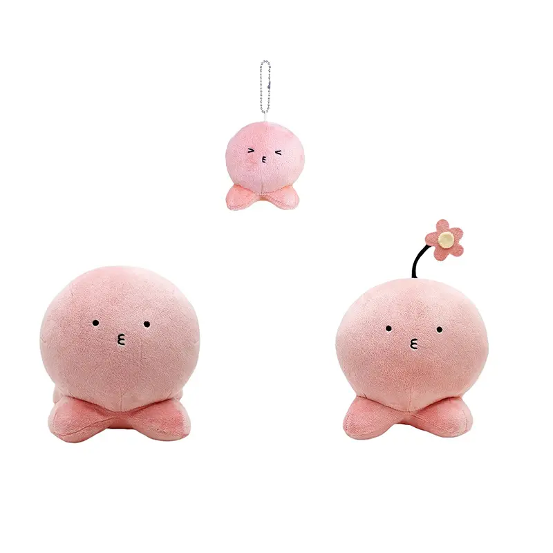 New Arrival Takopi's Original Cute Animal Design Plush Toy - Huggable Soft Adorable Stuffed Pink Octopus, Squishy Octopus Doll, Fluffy Plush Doll Stuffed Toys for Kids' Birthday Gifts