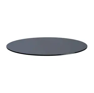 36" Round Gray Glass Table Tops - 1/2" - Flat Polish