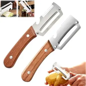 2-Piece Stainless Steel Vegetable Peeler and Bottle Opener Set, Multi-Functional Kitchen Tool, Easy-To-Use for Vegetables and Fruits, Kitchen Peeling Utensils