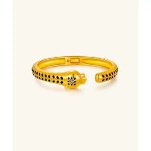 24K Yellow Gold Leopard Bracelet