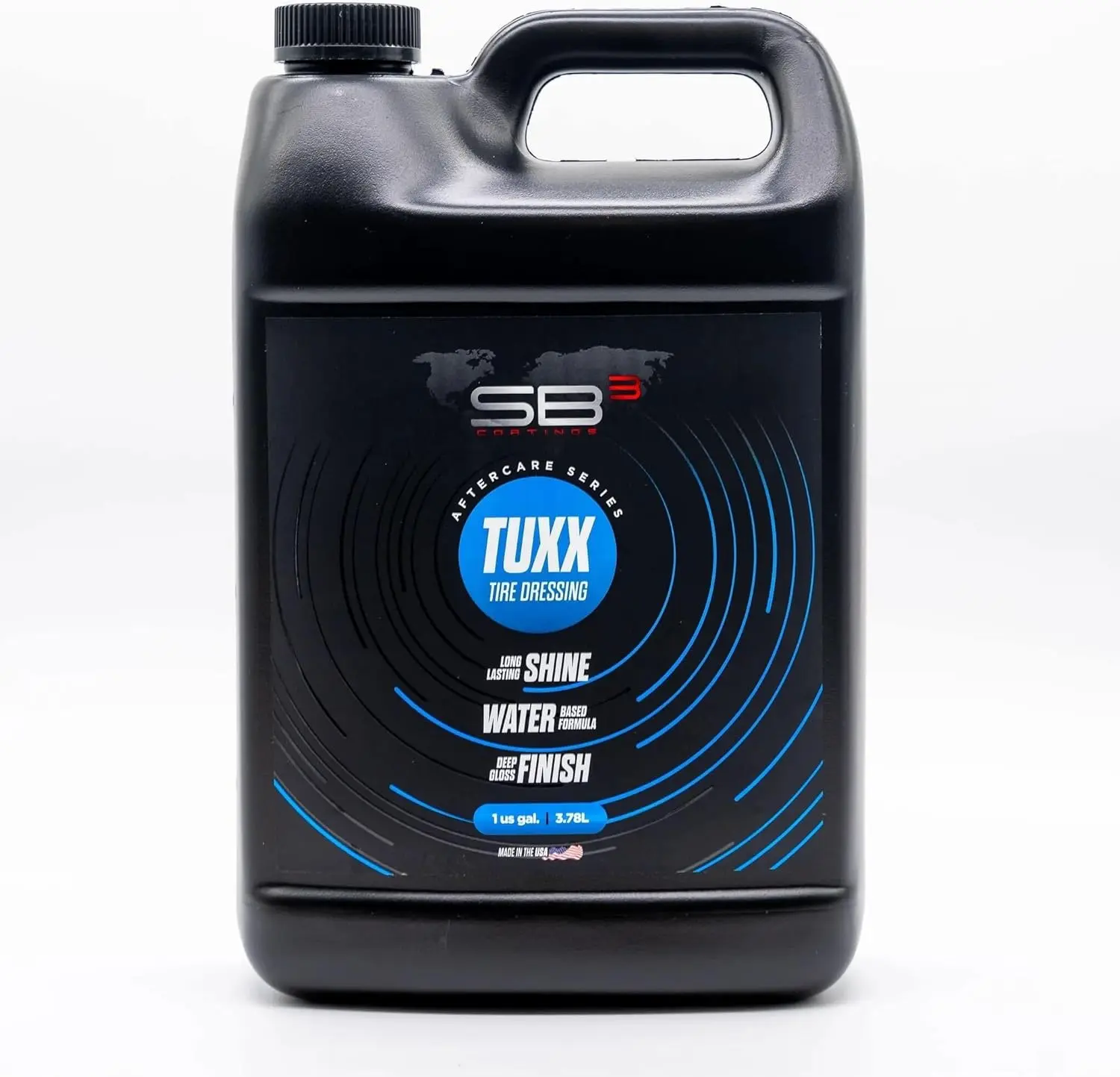 SB3 Tuxx Water-Based Tire and Trim Car Tire Dressing - Adjustable Shine with UV Protection - Versatile for Interior and Exterior Use (1 Gallon)