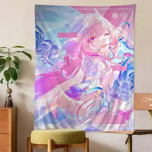 Popular Game Cyrene Honkai Star Rail Cartoon Tapestry Wall Hanging Decoration Household Home Decor