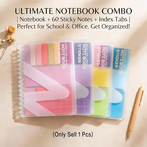 280 Sheets Home Office Stationery Set, Multi-Functional Sticky Notes, Notebook，Memo，Note，Sticky note，Convenient Note Paper, Sticky Labels, Sticker Paper, Bullet Journal Notebook, School & Office Supplies