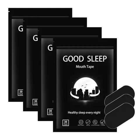Hypoallergenic Black Sleep Mouth Tape for Adults - 30/60/120 Count (30 pcs Option, Monthly Supply Up to 4-Month), All Seasons, Ultra Breathable Strips, Mild Strong Adhesive, Snoring Relief, Healthy Sleep Every Night, Sports Tape Accessory